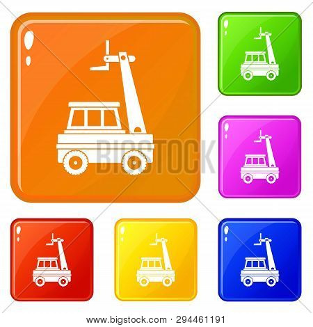 Cherry Picker Icons Set Collection Vector 6 Color Isolated On White Background
