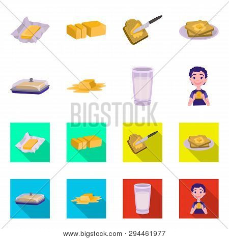 Isolated Object Of Creamy And Product Sign. Set Of Creamy And Farm Stock Vector Illustration.