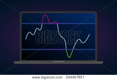 Rsi Indicator Technical Analysis. Vector Stock And Cryptocurrency Exchange Graph, Forex Analytics An