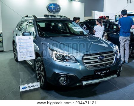 Subaru Outback On Display In Bangkok International Motor Show 2018.