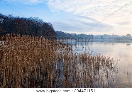 Mist Over At Lake Near Silkeborg, Denmark