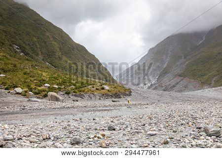 An image of the riverbed of the Franz Josef Glacier, New Zealand