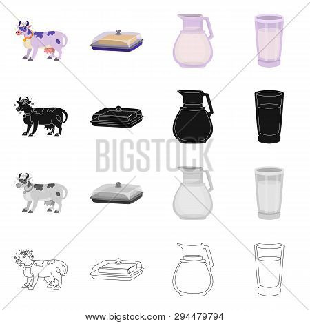 Vector Design Of Creamy And Product Sign. Collection Of Creamy And Farm Vector Icon For Stock.
