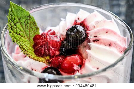 Creamy Milk Tender Dessert In A Glass.
