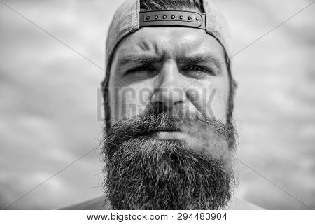 Relaxing Effect Of Smoking. Take It Easy. Smoking Habit Concept. Hipster Thoughtful Concentrated Fac