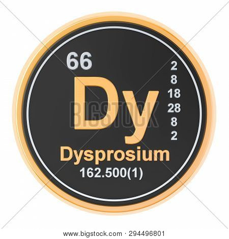Dysprosium Dy Chemical Element. 3d Rendering Isolated On White Background