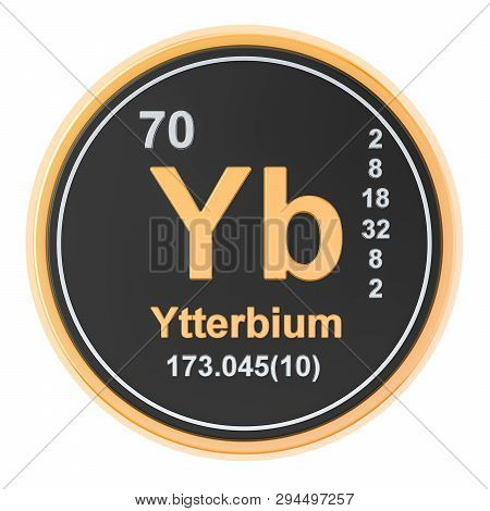 Ytterbium Yb Chemical Element. 3d Rendering Isolated On White Background