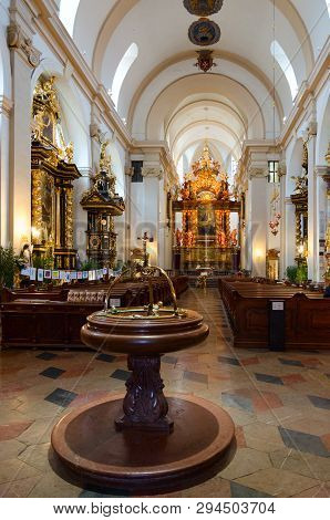 Prague, Czech Republic - January 22, 2019: Church Of Our Lady Of Triumphant (church Of Our Lady Vict