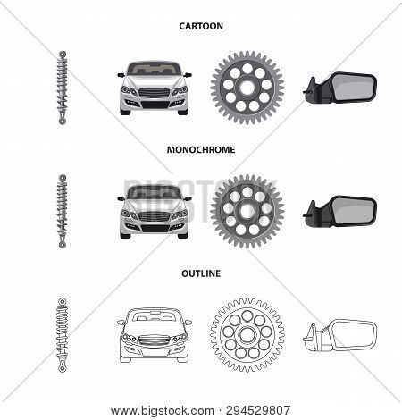 Vector Design Of Auto And Part Logo. Collection Of Auto And Car Stock Vector Illustration.