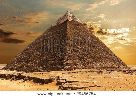 The Pyramid Of Khafre At Sunrise, Giza, Egypt