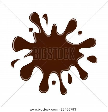 Vector Chocolate Splash. Chocolate Blot On White Background.
