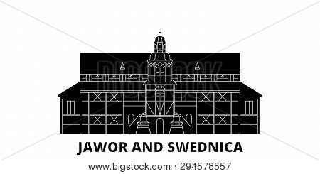 Poland, Jawor And Swidnica, Churches Of Peace Flat Travel Skyline Set. Poland, Jawor And Swidnica, C