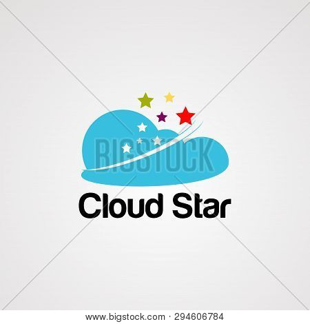 Cloud Star Logo Vector, Icon, Element, And Template For Company
