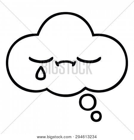 line drawing cartoon of a thought bubble