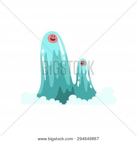 Cute Water Monsters Cartoon Characters, Fantasy Creature Vector Illustration