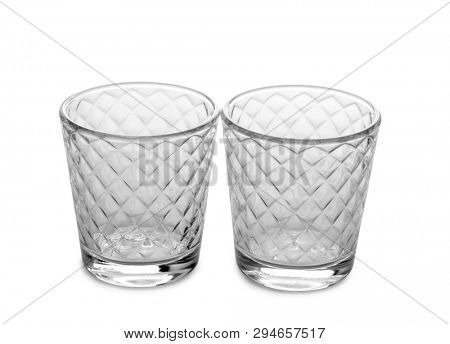 Vintage glass goblet on white background