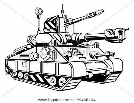 tank in black and white