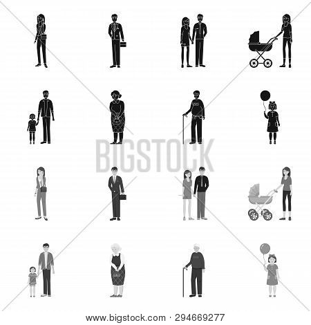 Vector Design Of Character And Avatar  Sign. Collection Of Character And Portrait Vector Icon For St