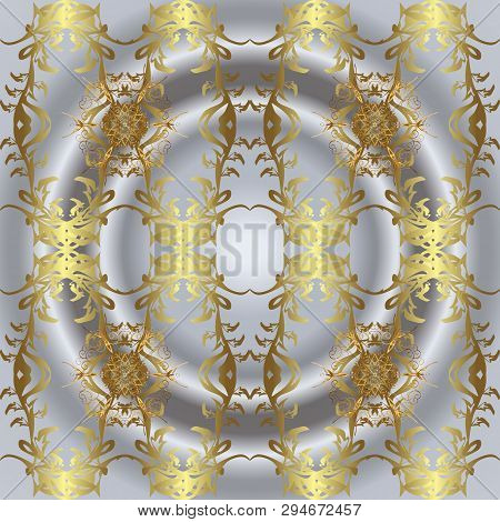Seamless Classic Vector Golden Pattern. Traditional Orient Ornament. Classic Vintage Background. Gol