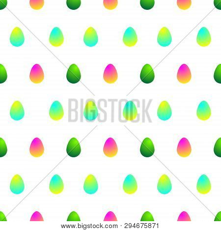 Easter Eggs Of Bright Colors. Pettern On A White Background