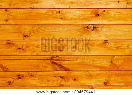 The Wall Of Wood. Texture Of A Tree Lacquered. Varnished Boards. Construction Material. The Material