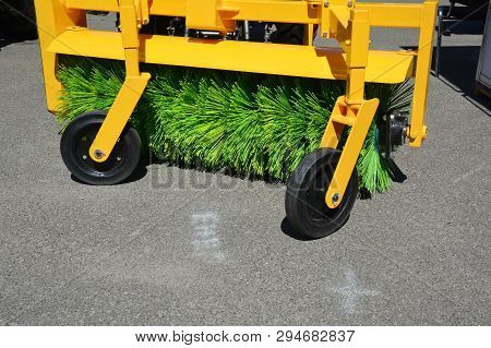 Street Sweeper Machine Fow Washing And Cleaning Asphalt Road. Street Cleaning.