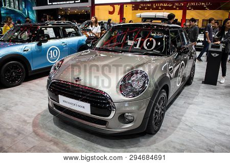 Mini Hatch 5 Door On Display In Bangkok International Motor Expo 2018.