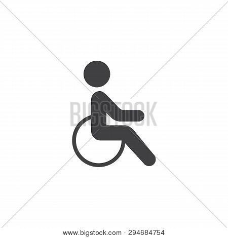 Disability, Handicap Vector Icon. Filled Flat Sign For Mobile Concept And Web Design. Wheelchair Han