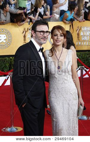 LOS ANGELES, Kalifornien - 29 JAN: Michael Hazanavicius; Berenice Bejo på den 18: e årliga Screen skådespelare Guild 