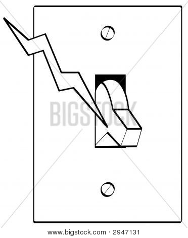 Włącznik światła konspektu W śruby energii elektrycznej