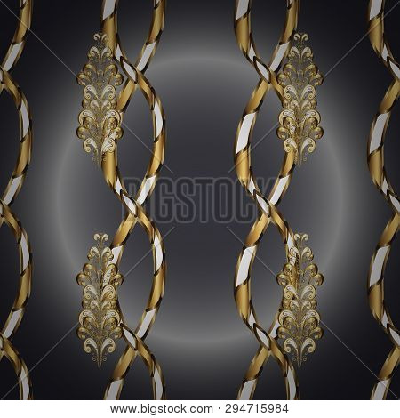 Seamless Pattern Elegant Decorative Ornament For Fashion Print, Scrapbook, Wrapping Paper, Wallpaper