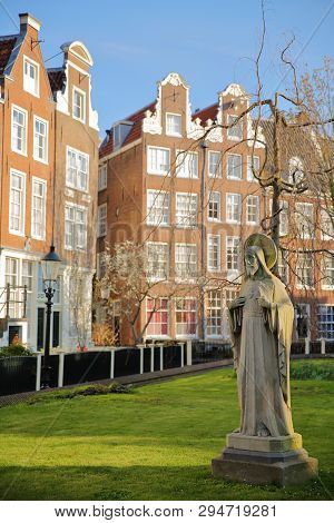 Amsterdam, Netherlands - April 05, 2019: Close-up On The Statue Of Jesus-christ, Located In The Inte
