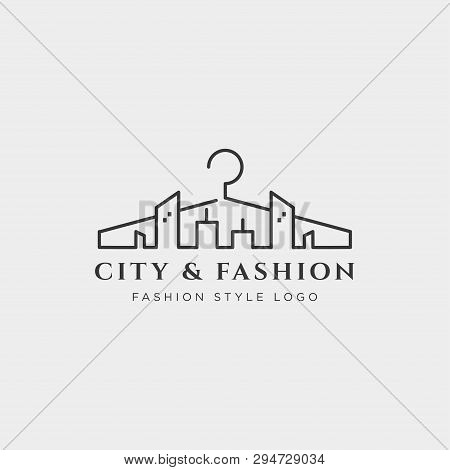City And Fashion Simple Line Logo Template Vector Illustration