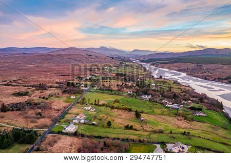 Aerial View Of The So Called German Road - The Road Between Doochary And Lettermacaward - In County 