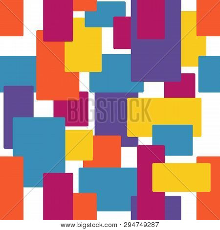 Seamless Vector Illustration Filled Colored Squares. Color Pattern