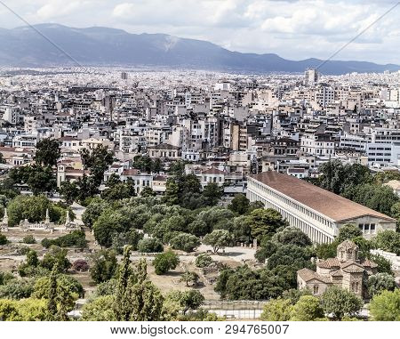 Panoramic View Of The City Of Athens, Greece