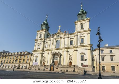 Warsaw, Poland. April, 2019.    A View Of The  Kościół Świętego Krzyża, The   Holy Cross Church In  