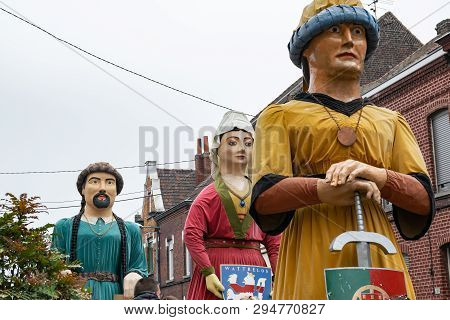 Wattrelos,france-april 07,2019:  Carnival,festival And People In Wattrelos In The North Of France.ca