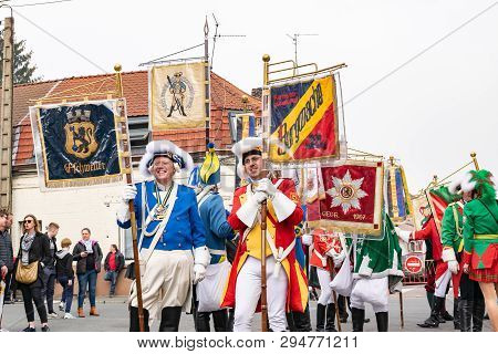 Wattrelos,france-april 07,2019:  Carnival,festival And People In Wattrelos In The North Of France.ca