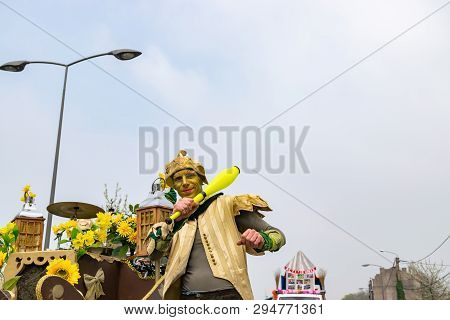 Wattrelos,france-april 07,2019:  Carnival,festival And People In Wattrelos In The North Of France.ca