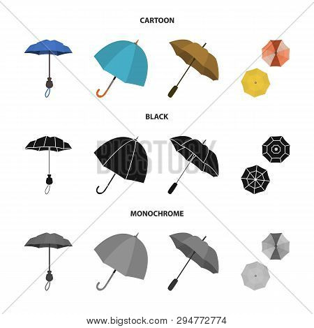 Vector Design Of Protection And Closed Sign. Set Of Protection And Rainy Vector Icon For Stock.