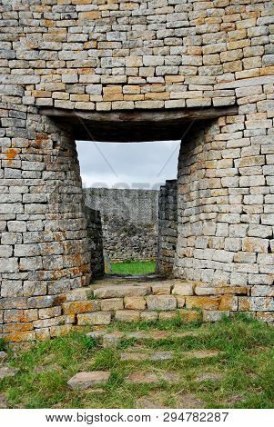 A Detailed Close Up Of The Grreat Zimbabwe Ruins.