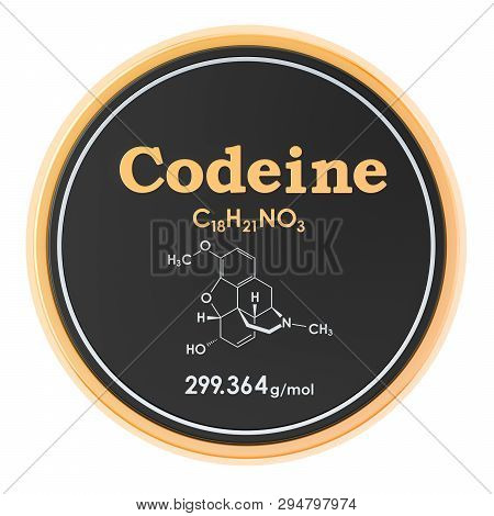 Codeine Circle Icon, 3d Rendering Isolated On White Background