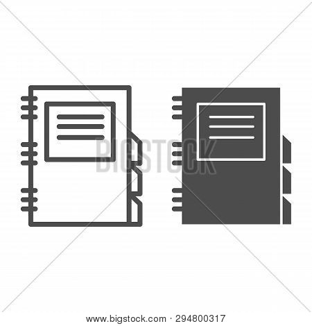 Daily Planner Line And Glyph Icon. Diary Vector Illustration Isolated On White. Daily Notepad Outlin