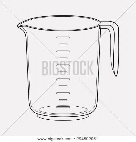 Measuring Cup Icon Line Element.  Illustration Of Measuring Cup Icon Line Isolated On Clean Backgrou