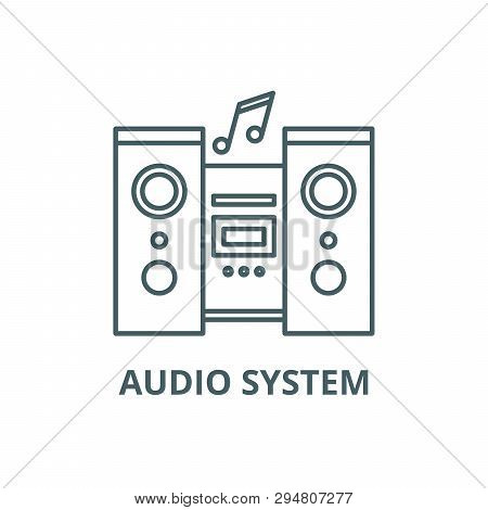 Audio System Line Icon, Vector. Audio System Outline Sign, Concept Symbol, Flat Illustration