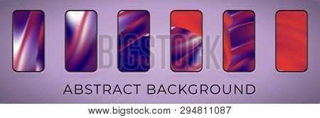 Wavy Abstract Smartphone Background Illustration Set. Mobile Wallpaper Collection. Modern Ui Screen 
