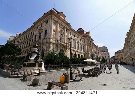 Bucharest, Romania - August 08, 2018: The National Bank Of Romania Headquarters, In This Picture Is 