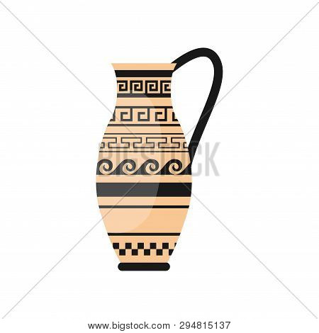 Ancient Greek One Hand Vase With Wave Ornament