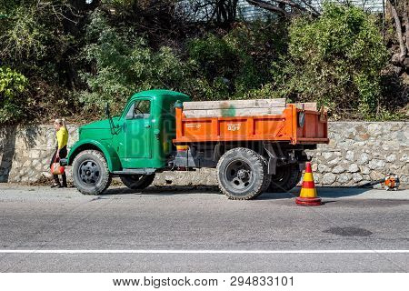 Massandra, Crimea - Oct. 2014: Soviet Truck 